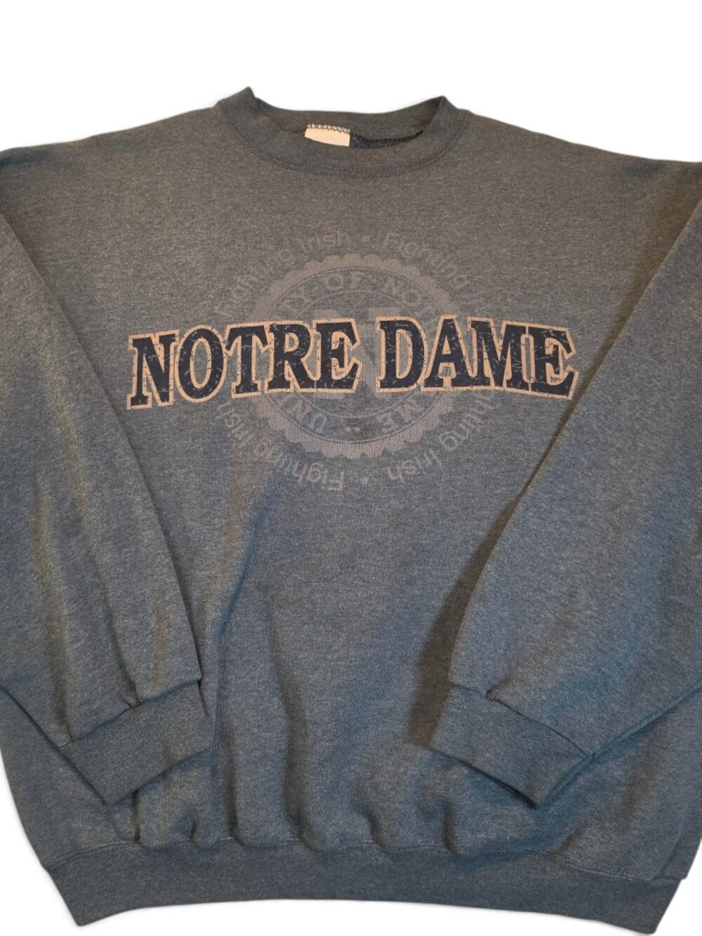 Vintage Notre Dame Fighting Irish Sweatshirt Grey Tultex Superweight XL
